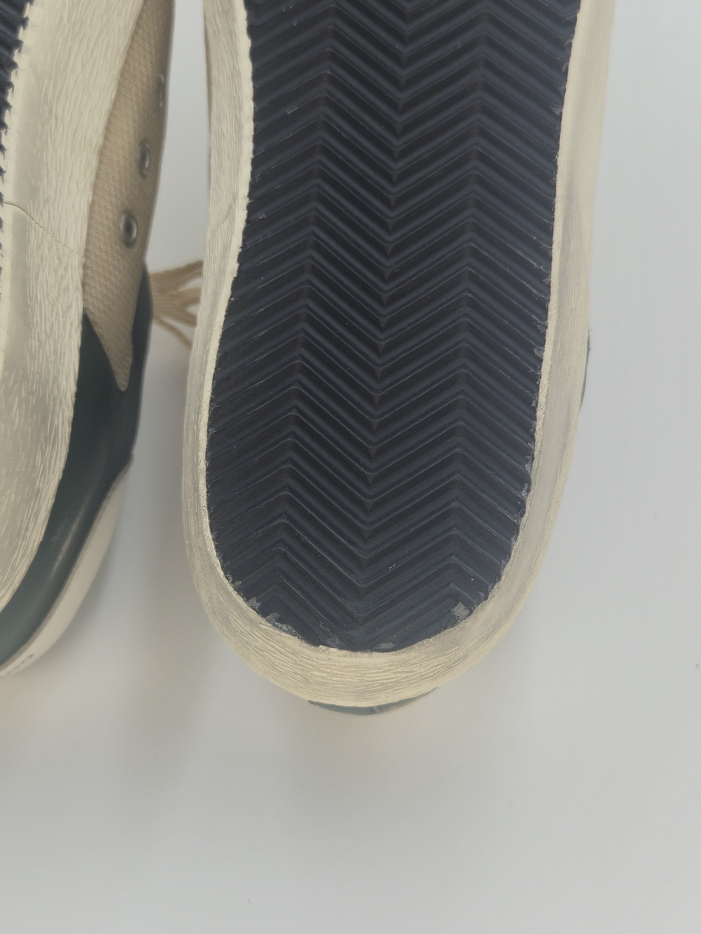Golden Goose Super-Star Beige and Green Low-Top Sneakers Men's Size EU 47 US 14 - Picture 10 of 13